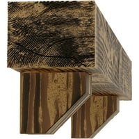 Ekena Millwork 4 H 4 D 48 W Sandblasted Fau Wood Camply Mantel Kit W Ashford Corbels, природен златен даб