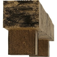 Ekena Millwork 6 H 10 D 48 W Rough Cedar Fau Wood Camply Mantel Kit W alamo Corbels, природен златен даб