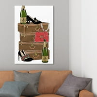 Wynwood Studio Fashion and Glam Wall Art Canvas Prints 'Traveling Party' Travels Essentials - Brown, Black