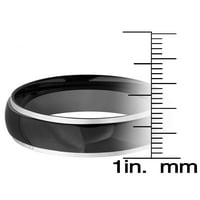 Крајбрежен накит црн позлатен прстен од не'рѓосувачки челик со жлебови линии
