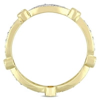Miaенски Carat Carat T.G.W. Создаден бел сафир и создаден жолт сафир жолт златен блиц позлатен прстен на сребрена