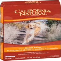 Калифорнија природен капак Кенгур и црвени леќа формула суво кучиња храна, 13lb