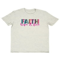Блажена девојка маица за момчиња момче - вера надеж и loveубов - овесна каша Хедер - голема