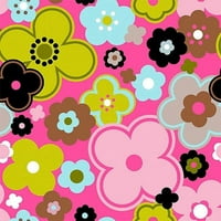 Креативни парчиња памучна ткаенина, печатење на роли поли цвеќиња