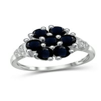 Jewelersclub Sapphire Ring Rigntone Jewelry - 2. Carat Sapphire 0. Стерлинг сребрен прстен накит со бел дијамантски