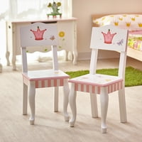 Полиња за фантазии - Детска маса за принцези и жаби од дрво и сет на столчиња повеќе бои