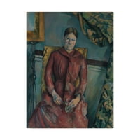 Трговска марка ликовна уметност „Мадам Цезан во црвен фустан“ платно уметност од Пол Цезан