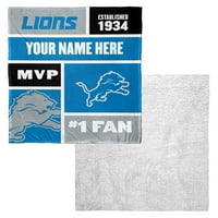 Детроит лавови NFL Colorblock Персонализирана свила допир Шерпа 50 60 Фрли ќебе