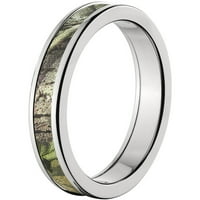 Полу-круг титаниумски прстен со realtree ap зелено камо вметнување