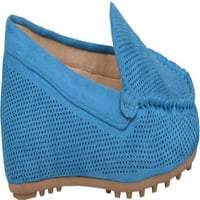 Collectionенска колекција на списанија Halsey Moc Pordoed Laafer Blue Perforated Fau Suede m