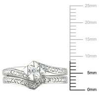 Miaенски Карат Карат Т.В. Дијамантски венчавки и прстени за ангажман поставени во сребро од сребро