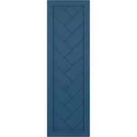 Ekena Millwork 12 W 45 H TRUE FIT PVC SINGE PALLEY HERRINGBONE модерен стил фиксни ролетни за монтирање, Sojourn