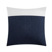 Шик Дом Мејси 7-парчиња quакард ткаен геометриски кревет во сет за утешител на торби, крал, сива