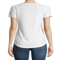 Без граници јуниори со кратки ракави со кратки ракави со маица со врат, 3-пакет