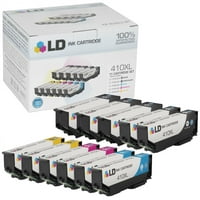 Компатибилни замени за Epson 410XL сет на касети со висок принос: црна, цијан, магента, жолта и фотографија црна за изразување XP-530, XP-630, XP-635, XP- & XP-830