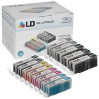 Canon компатибилен PGI-250XL & CLI-251XL сет на касети со високи приноси: пигмент црна PGI-250XL, секој CLI-251XL