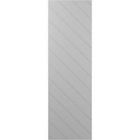 Ekena Millwork 15 W 71 H TRUE FIT PVC Diagonal Slat модерен стил фиксиран монтиран ролетни, подготвени