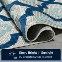 Добро ткаени килими на отворено во затворен простор на отворено, сина боја, сина