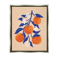 Службени портокалово дрво Цитрус цвета храна и пијалоци Сликарство сив пловиј врамен уметнички печатен wallид