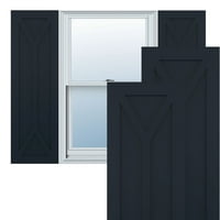 Ekena Millwork 18 W 47 H True Fit PVC San Carlos Mission Style Fixed Mount Sulters, Starless Night Blue