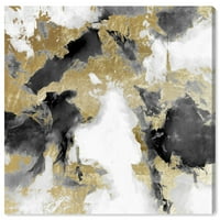 Винвуд Студио Апстрактна wallидна уметност платно за отпечатоци „Експлозивна сенка бела и златна“ боја - злато,