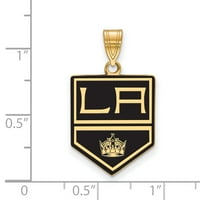 Стерлинг сребро злато позлатено NHL Logoart Лос Анџелес Кингс LRG Enamel Pendant
