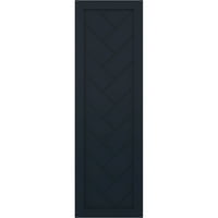 Ekena Millwork 18 W 45 H TRUE FIT PVC SINGE PALLEY HERRINGBONE модерен стил фиксни ролетни за монтирање, без starвездени ноќни сини