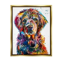 Stupleивопично куче лице портрет портрет животни и инсекти кои сликаат златен пловиј врамен уметнички печатен