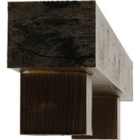 Ekena Millwork 4 H 6 D 48 W Sandblasted Fau Wood Camplace Mantel Kit W alamo Corbels, Premium AdEd