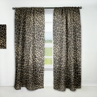 DesignArt 'Леопард крзно сафари шема III' модерен панел за завеси од средниот век