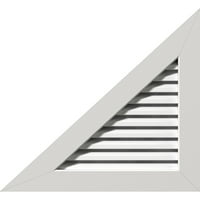 Ekena Millwork 34 W 34 H десен триаголник Gable Vent - Функционален левиот страничен терен, PVC Gable отвор со 1 4 рамка за рамна трим