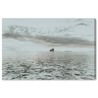 Отпечатоците од студиото Wynwood Погледнете ги чамците за транспорт во хоризонтот и јахтите wallидни уметности печатени сиви 36x24