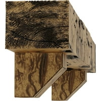 Ekena Millwork 8 H 8 D 48 W Pecky Cypress Faa Wood Camplace Mantel комплет со Ешфорд Корбелс, природен златен