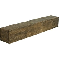 Ekena Millwork 4 H 4 D 48 W Rough Sawn Fau Wood Camply Mantel, Premium AdEd