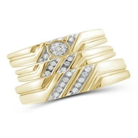 JewelersClub Carat T.W. Бело дијамантско злато над сребро трио прстен за ангажман