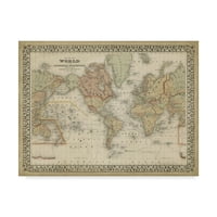 Трговска марка ликовна уметност „Светска мапа на Мичелс“ платно уметност од Мичел