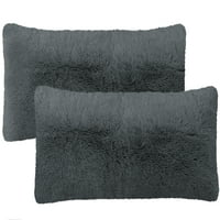 Уникатни поволни перничиња со крзно од крзно со патент, крал, сива боја