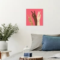 Wynwood Studio Canvas Bright Pink пријателство луѓе и портрети за животниот стил wallиден стил на платно печати розова 12x12