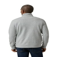 Chaps Men's & Big Men Interlock четврт патент џемпер од памук на вратот