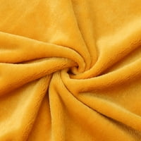 Уникатни поволни цени цврсто полиестерска кадифен реверзибилно креветско ќебе, кралица, жолта