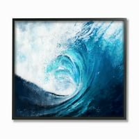 Студената индустрија Крестинг океански бран со сина плажа слика црна врамена wallидна уметност, 20, Бизивеј